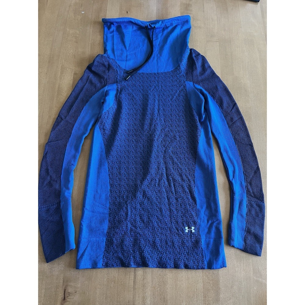 Under Armour Women's Size XS Royal Blue HeatGear Cowl Neck‎ Long Sleeve Fitted